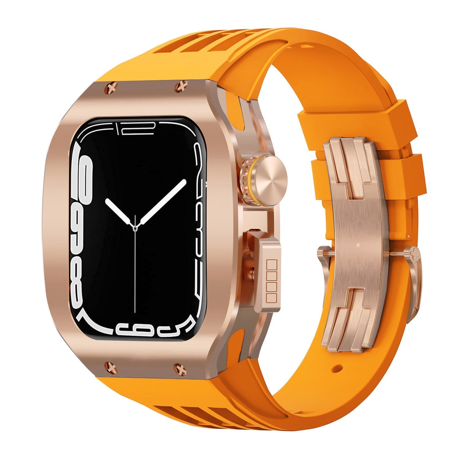 Luxurious Titanium Alloy Case Strap For Apple Watch Series 44/45 mm - Mycasety Mycasety