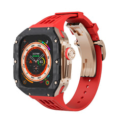 Luxurious Carbon Fiber Case Strap For Apple Watch Ultra 49 mm - Mycasety Mycasety