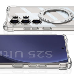 Transparent Shockproof Phone Cover With Magnetic Ring Holder For Galaxy
