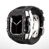 Carbon Fiber And Titanium Case With Fluororubber Strap For Apple Watch 44/45 MM - Mycasety Mycasety