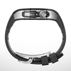 Carbon Fiber And Titanium Case With Fluororubber Strap For Apple Watch 44/45 MM - Mycasety Mycasety