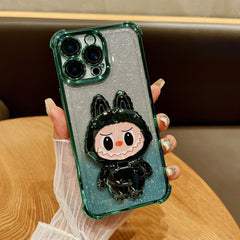 Cute-BU-BU Lovely Airbag Bracket With Mirror iPhone Case