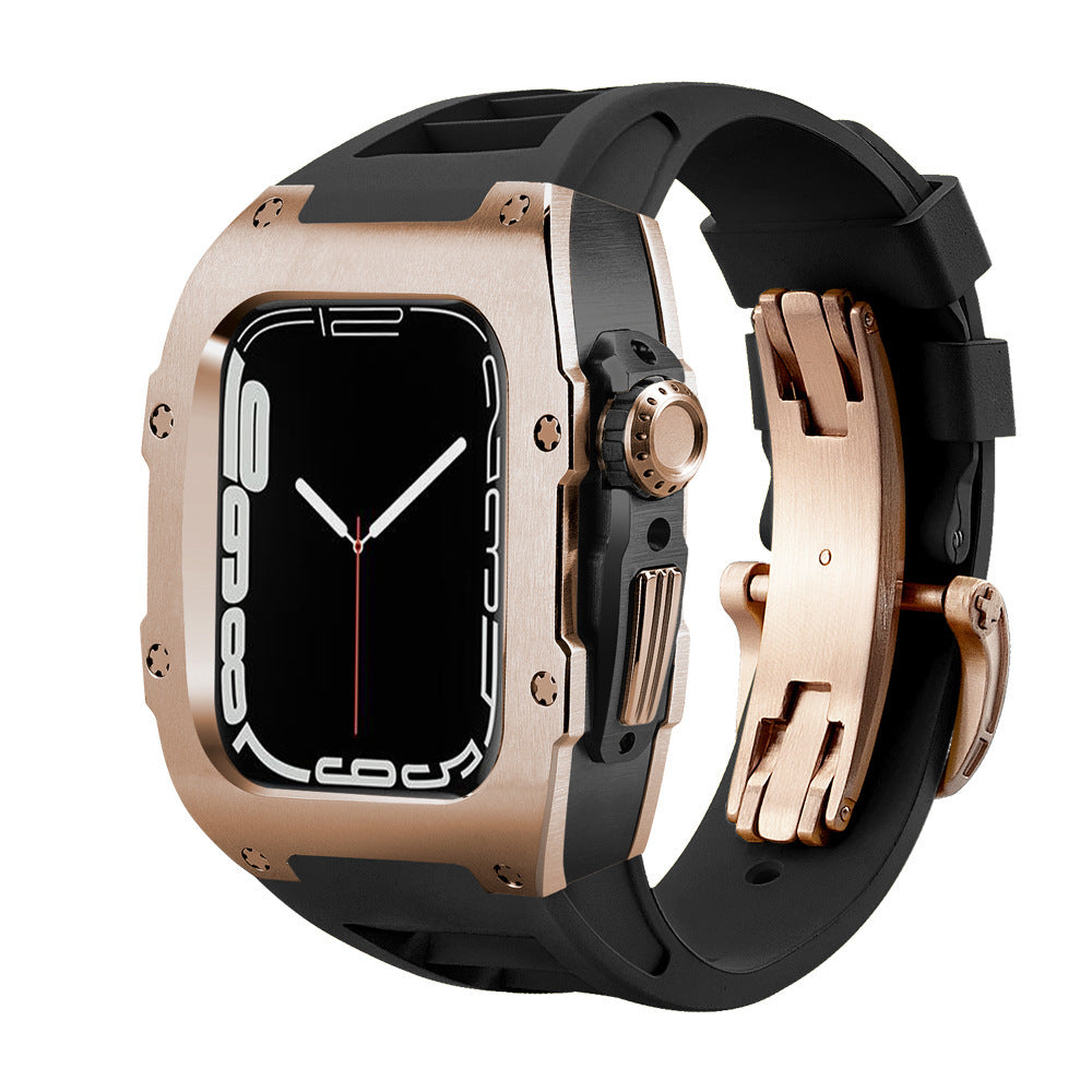 Luxury Metal Case Strap For Apple Watch Series 44/45 mm - Mycasety Mycasety