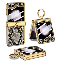 Magnetic Leather Shockproof Phone Case With Screen Glass Protector For Galaxy Z Flip 6/5/4/3