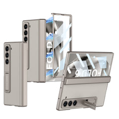 Magnetic Hinge Bracket Shockproof Leather Phone Case With Back Screen Protector For Galaxy Z Fold6