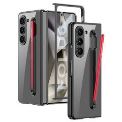 Transparent Electroplating Protective Phone Case With Pen Tray Shell and Film For Galaxy Z Fold6