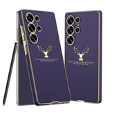 Deer Pattern Leather Shockproof Phone Cover For Galaxy