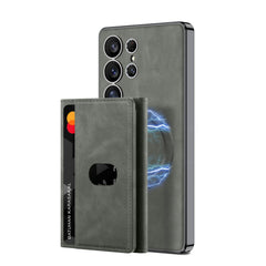 Leather Shockproof Phone Case With Magnetic Card Holder For Galaxy