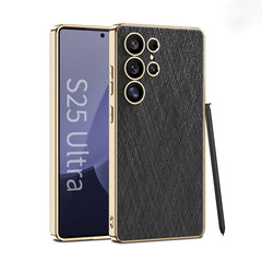 Electroplated Leather Shockproof Phone Case For Galaxy