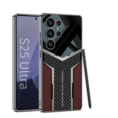 Electroplated Leather Anti-fall Protective Phone Case For Galaxy