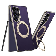 Leather Shockproof Phone Case With Magnetic Bracket For Galaxy