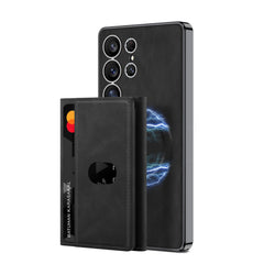 Leather Shockproof Phone Case With Magnetic Card Holder For Galaxy