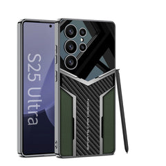 Electroplated Leather Anti-fall Protective Phone Case For Galaxy