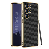 Leather Golden Electroplated Protective Phone Case For Galaxy