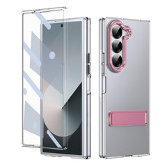 Metal Bracket Clear Shockproof Phone Case With Screen Protector For Galaxy Z Fold 6/5/4