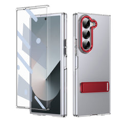 Metal Bracket Clear Shockproof Phone Case With Screen Protector For Galaxy Z Fold 6/5/4