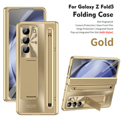 Armor Electroplated Anti-fall Protective Phone Case With Pen Tray Shell and Film For Samsung Galaxy Z Fold5 Fold4 - Mycasety Mycasety