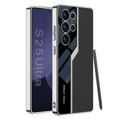 Leather Silver Electroplated Shockproof Phone Case For Galaxy