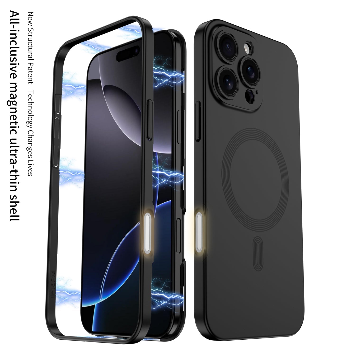 Magnetic 2 in 1  Shockproof iPhone Case With Magsafe With Touch Control Buttons