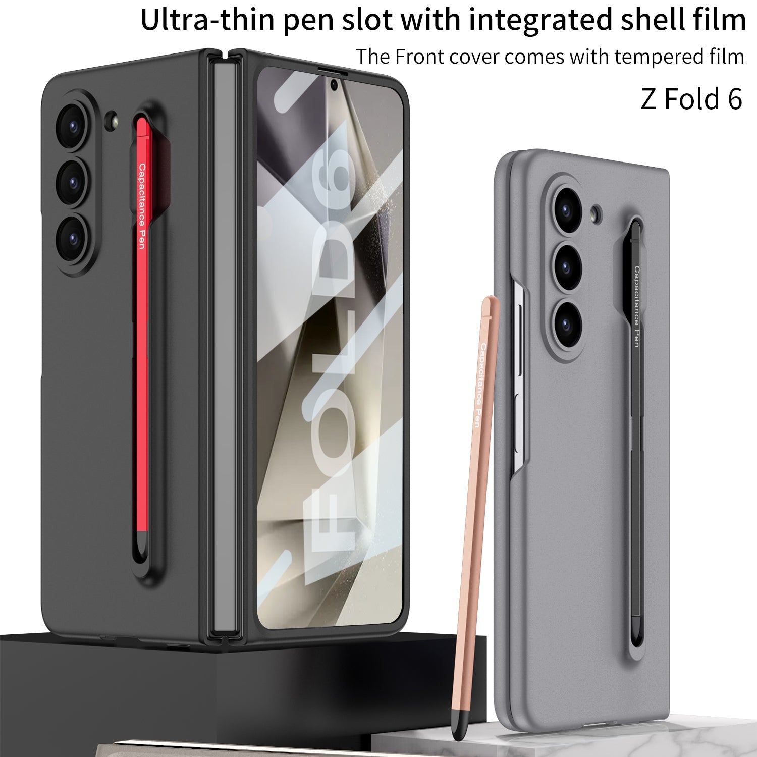 Shockproof Phone Case With Pen Tray Shell and Film For Galaxy Z Fold 6/5