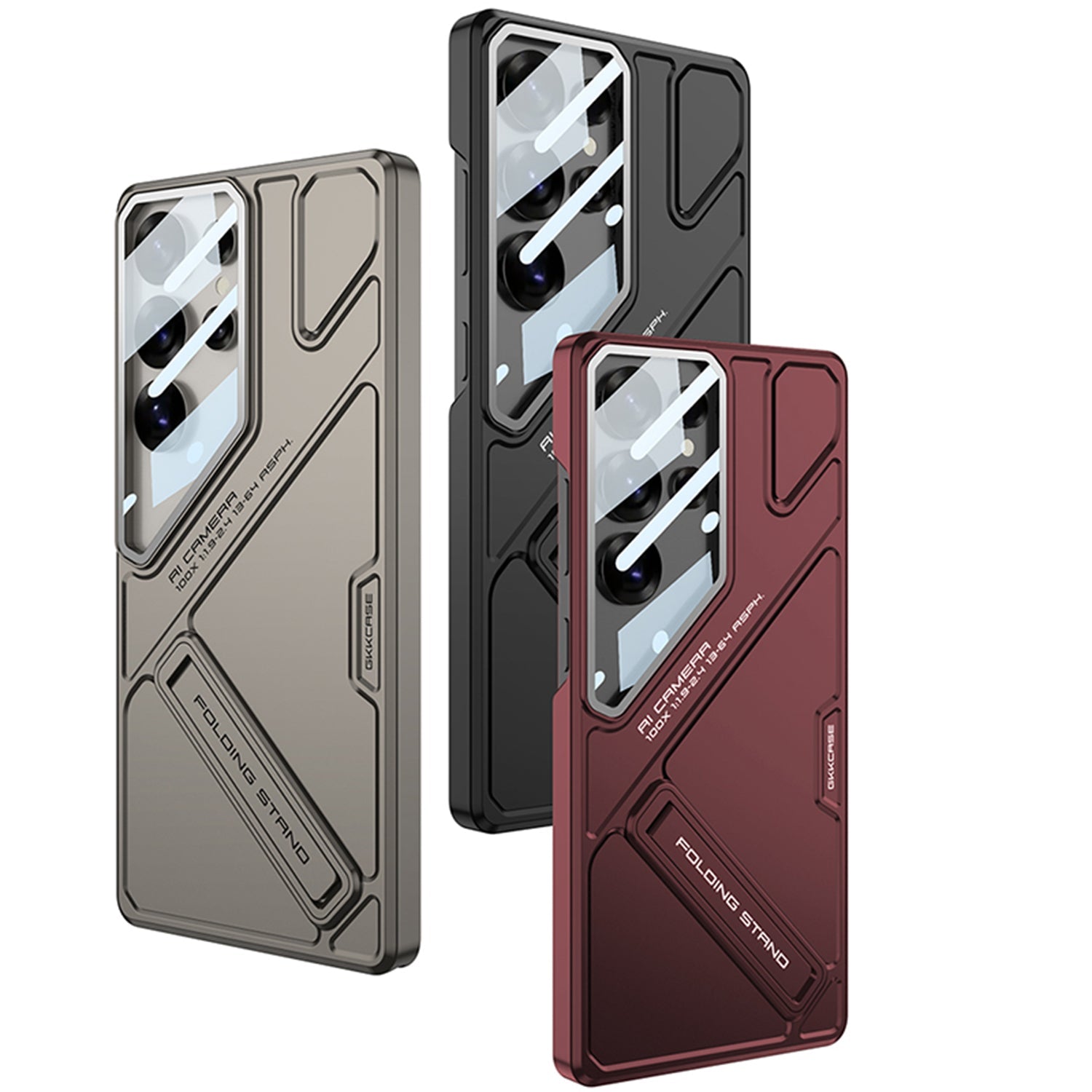 Full Lens Protection Phone Case With Holder For Galaxy