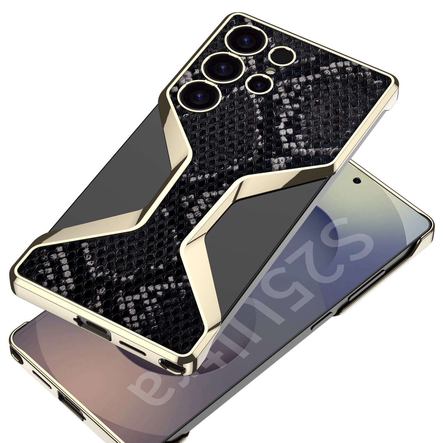Python Pattern Leather Shockproof Phone Case For Galaxy