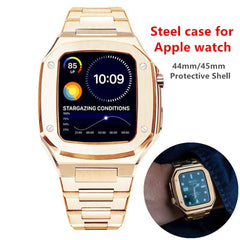 Luxury Metal Case Strap For Apple Watch 44/45mm - Mycasety Mycasety