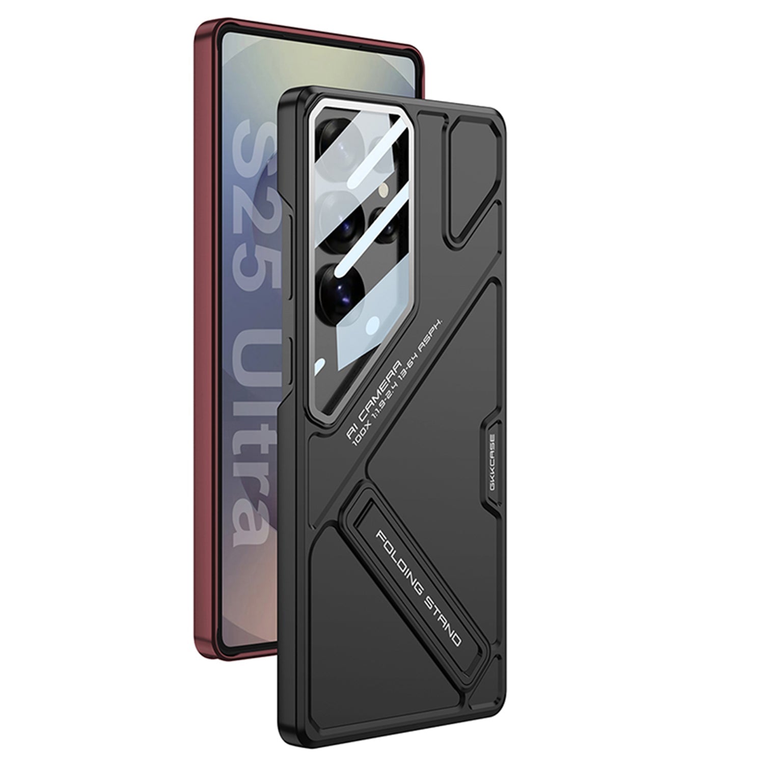 Full Lens Protection Phone Case With Holder For Galaxy