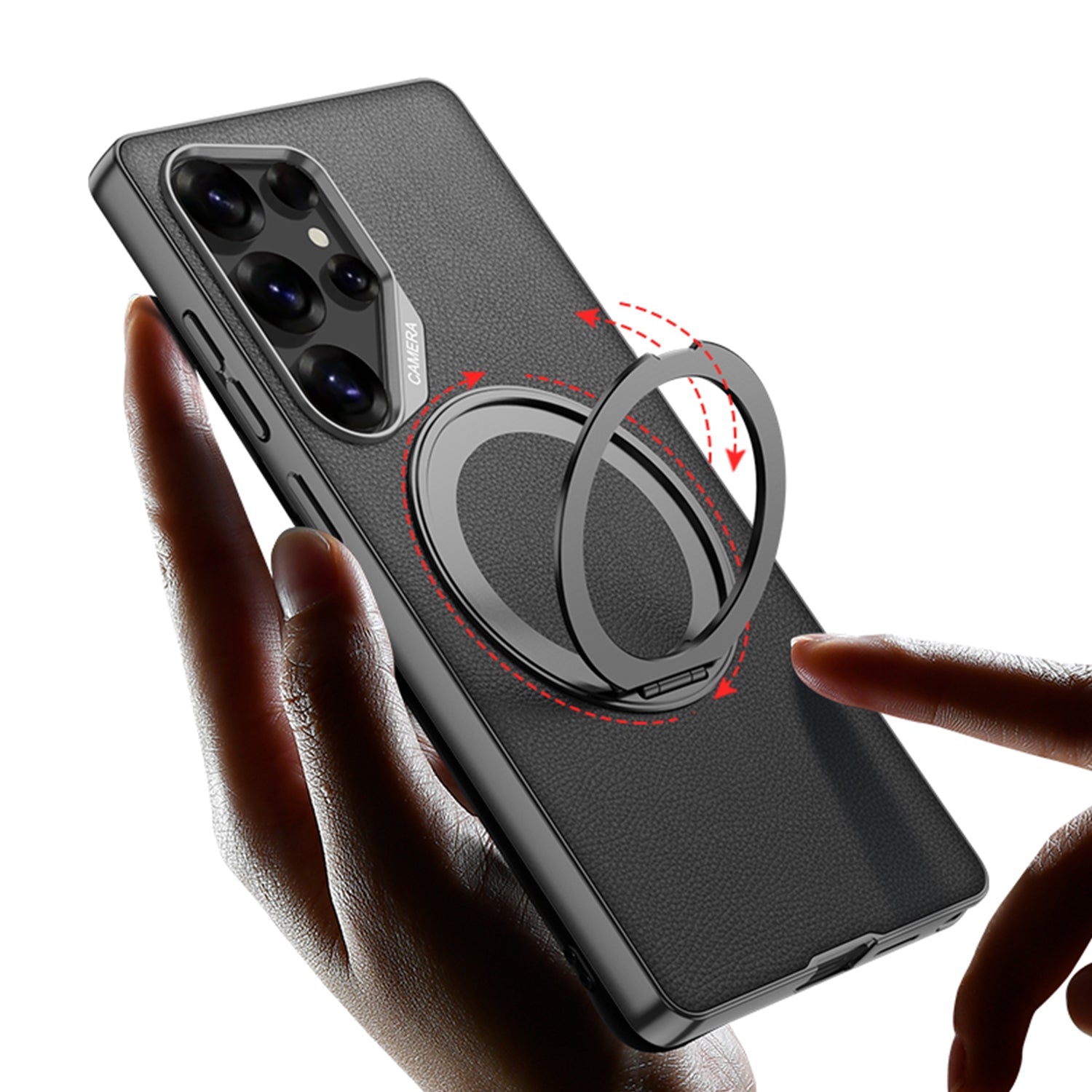Leather Shockproof Phone Case With Magnetic Bracket For Galaxy