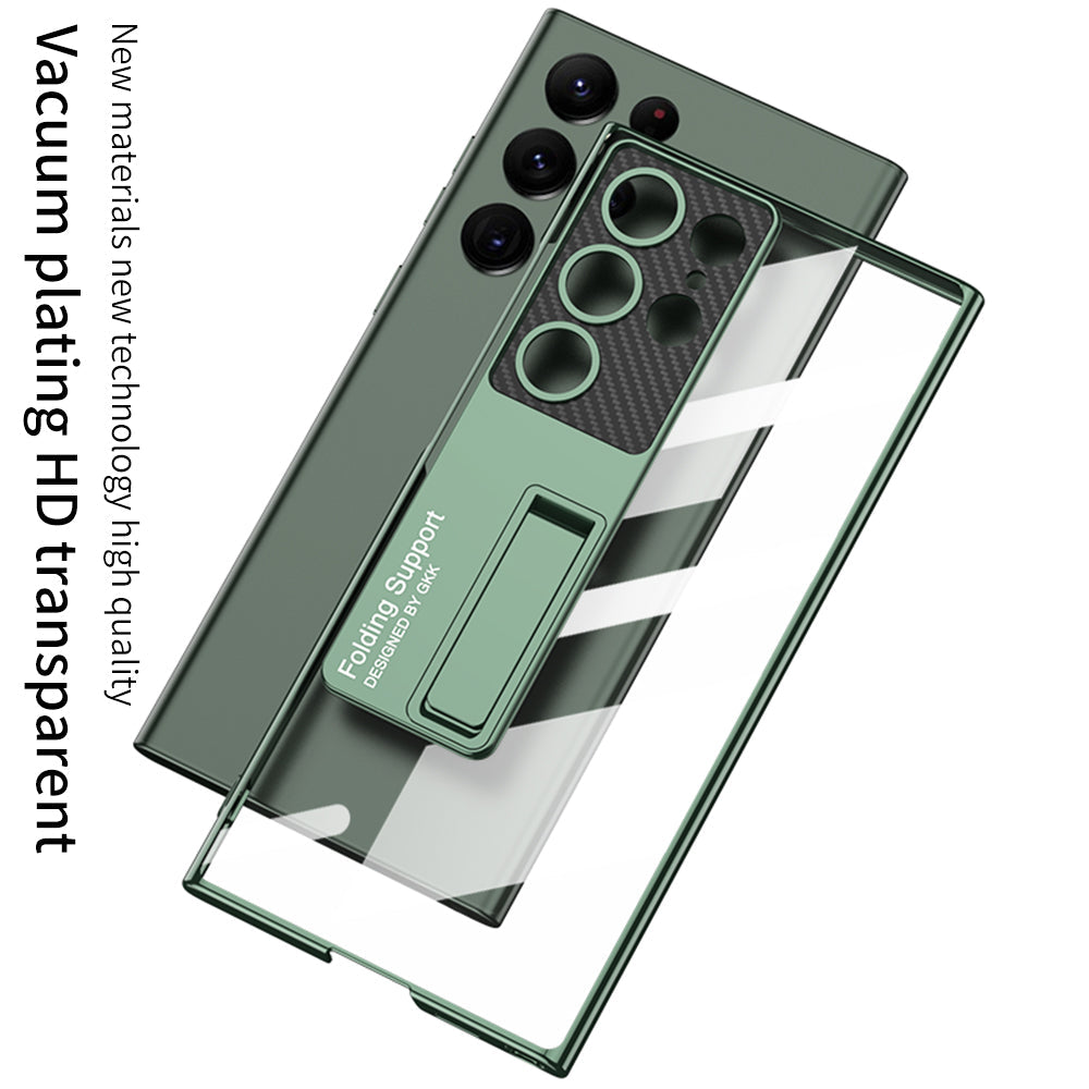 Electroplated Phone Case With Invisible Bracket For Samsung Galaxy S24 S23 S22 Ultra Plus - Mycasety Mycasety