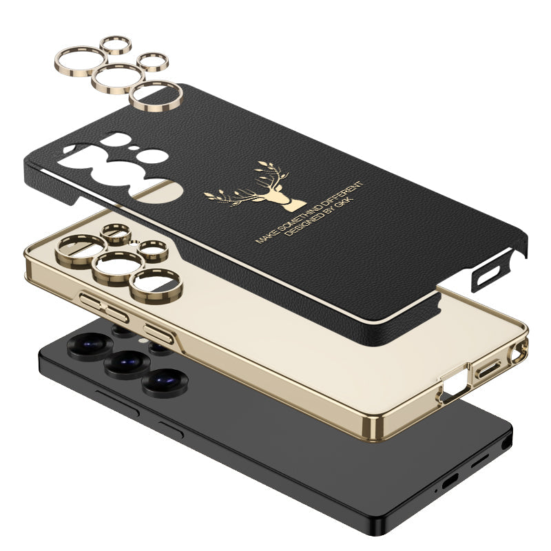 Deer Pattern Leather Shockproof Phone Cover For Galaxy