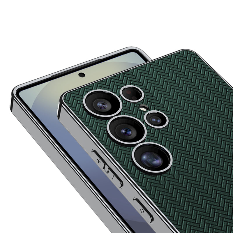 Electroplated Leather Shockproof Phone Case For Galaxy
