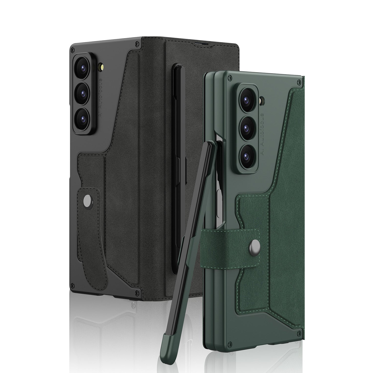 Luxurious Suede Cover Shockproof Phone Case With Screen Protector and Pen Slot For Galaxy Z Fold 6/5/4/3