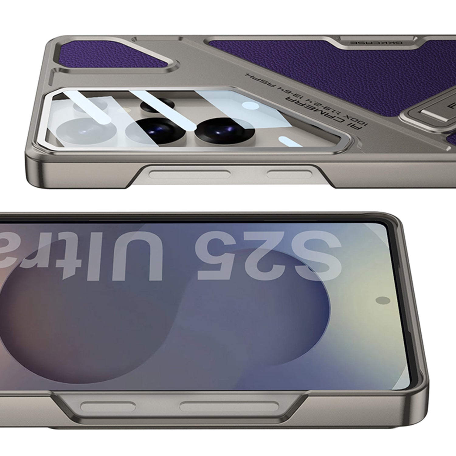 Full Lens Protection Leather Phone Case With Holder For Galaxy