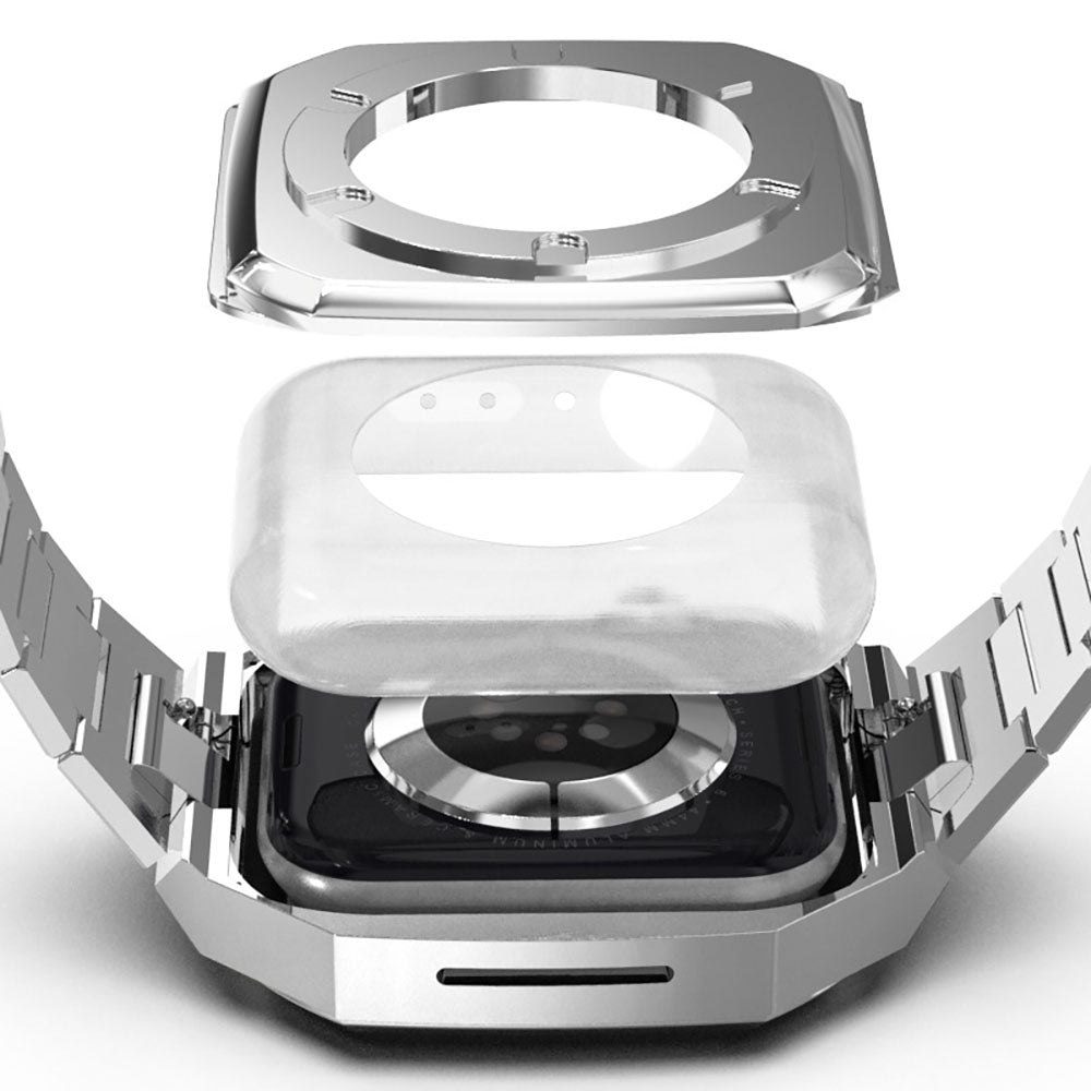 Luxury Metal Case Strap For Apple Watch 44/45mm - Mycasety Mycasety