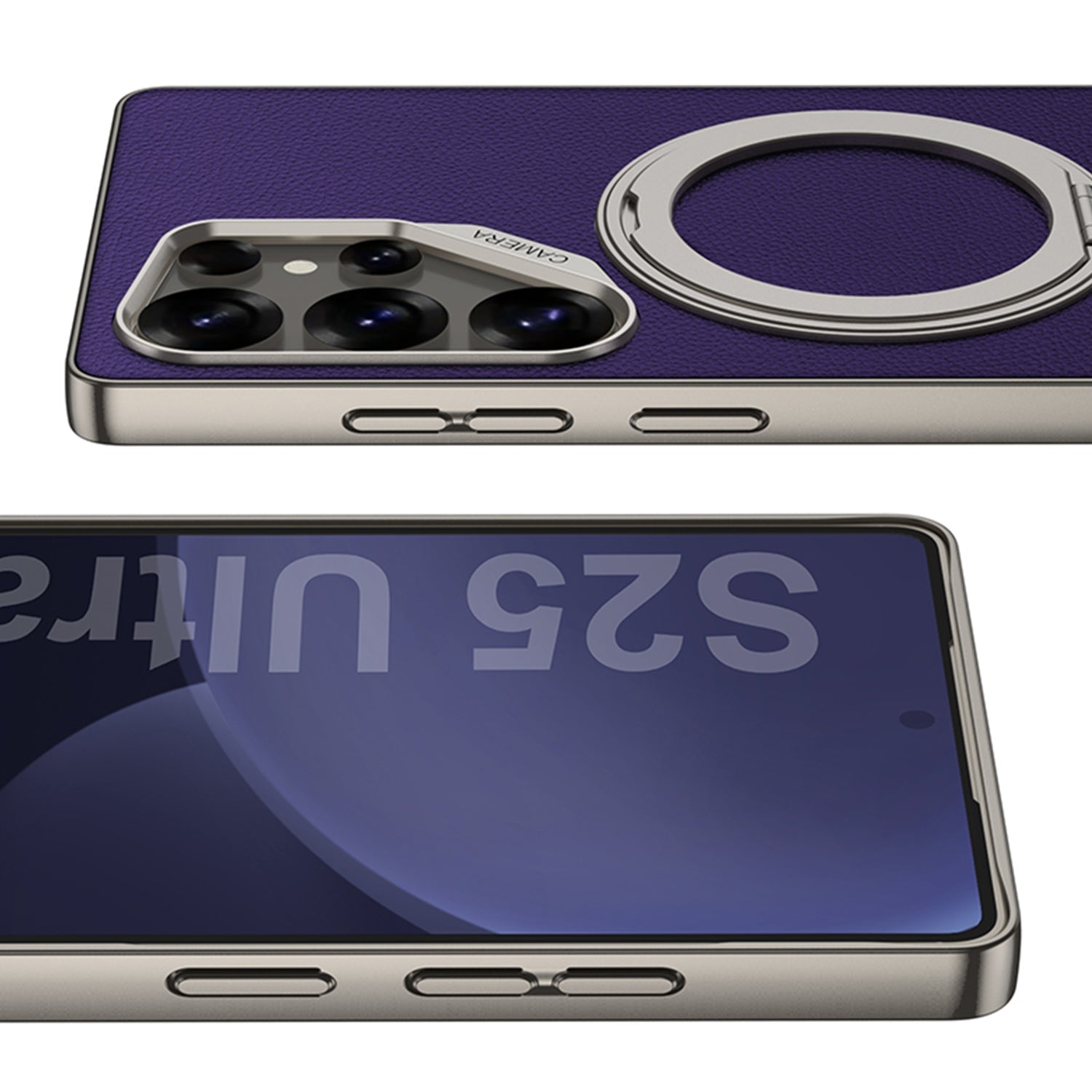 Leather Shockproof Phone Case With Magnetic Bracket For Galaxy