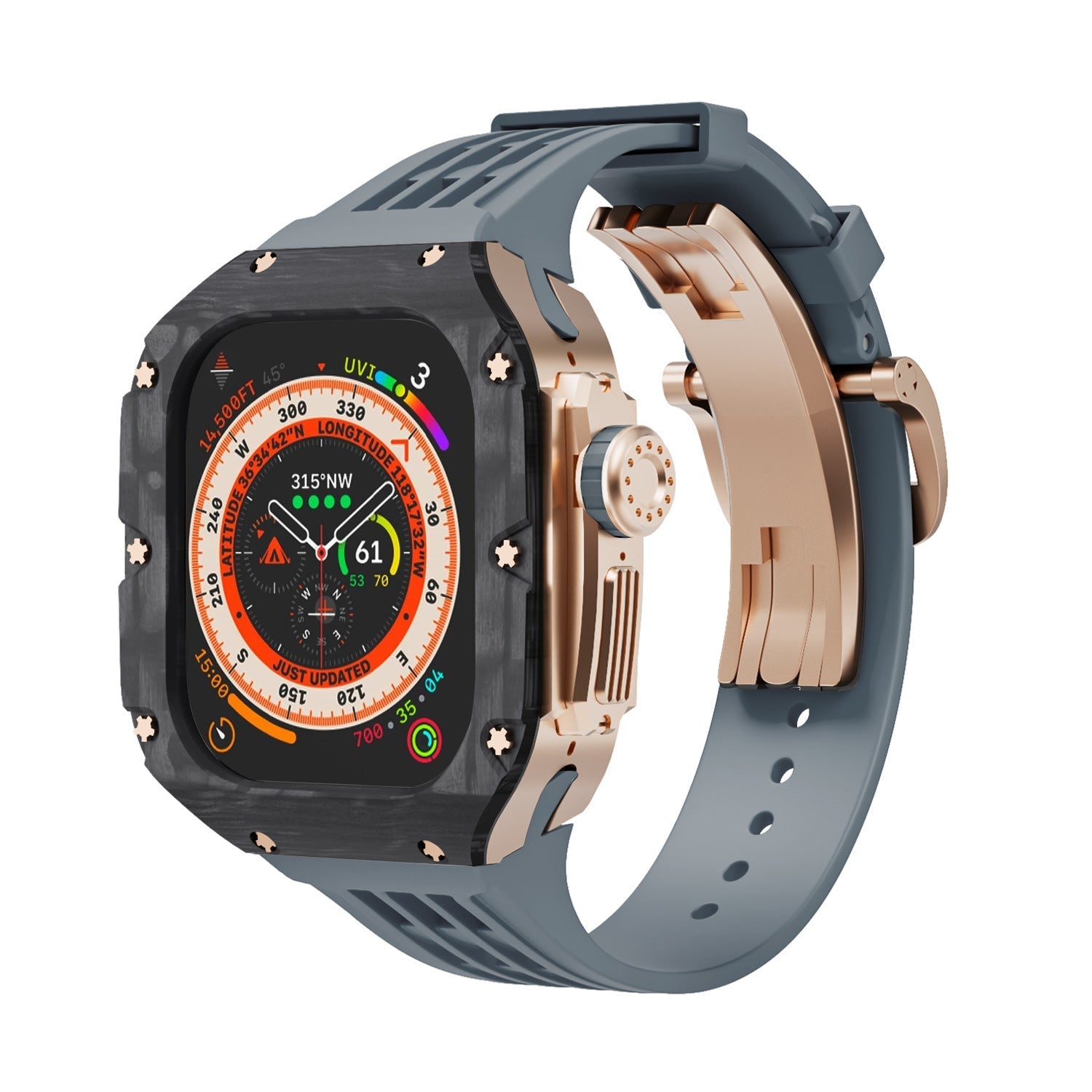 Luxurious Carbon Fiber Case Strap For Apple Watch Ultra 49 mm - Mycasety Mycasety