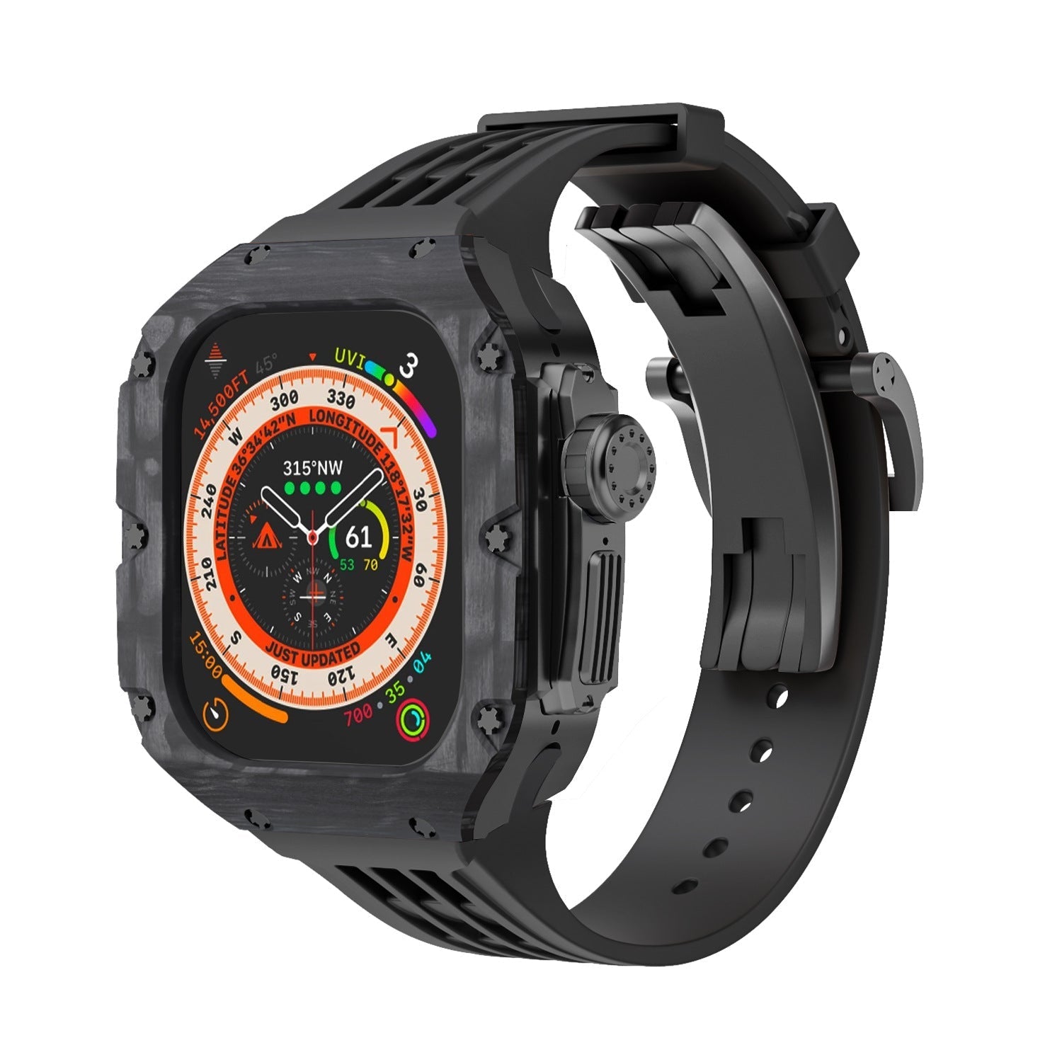 Luxurious Carbon Fiber Case Strap For Apple Watch Ultra 49 mm - Mycasety Mycasety