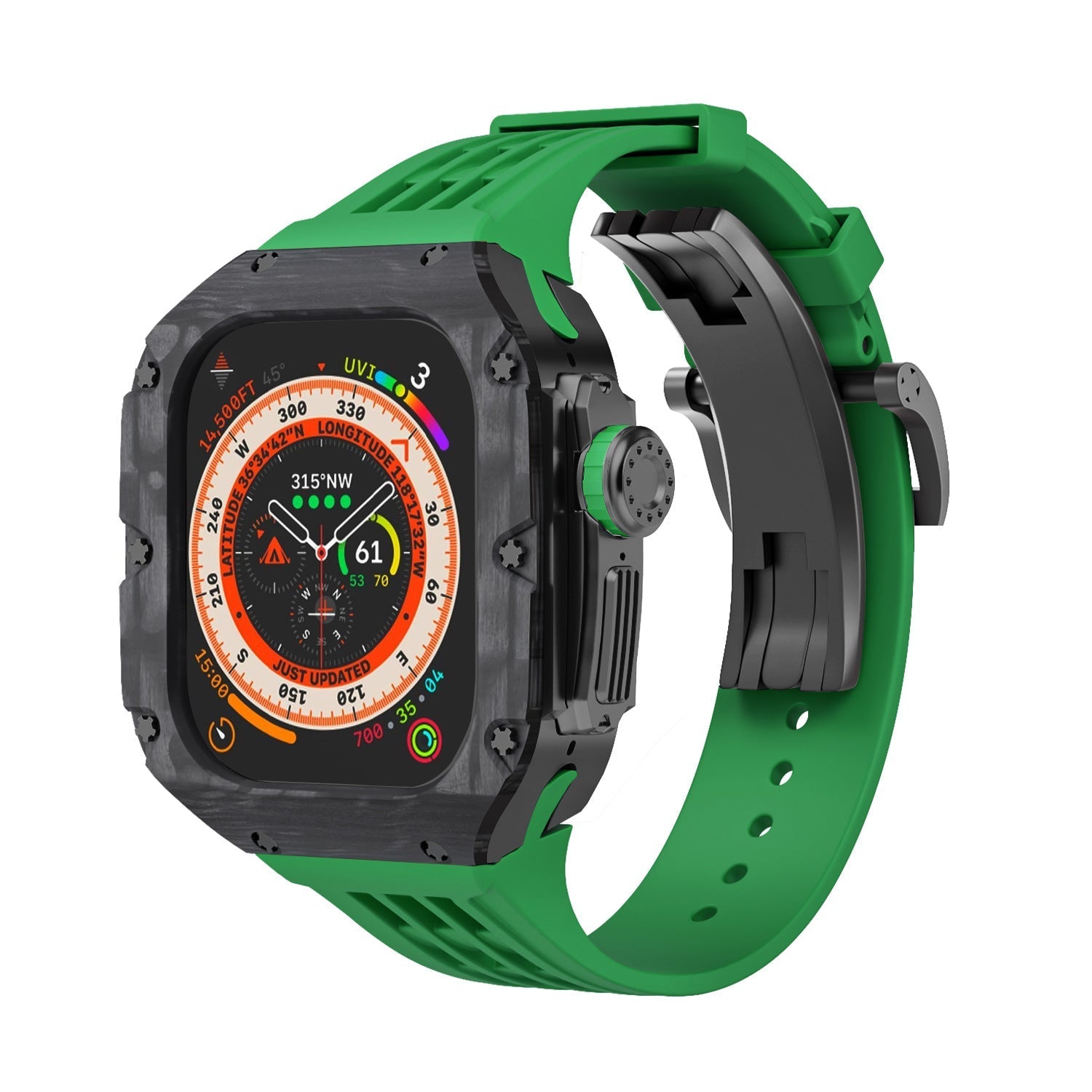 Luxurious Carbon Fiber Case Strap For Apple Watch Ultra 49 mm - Mycasety Mycasety