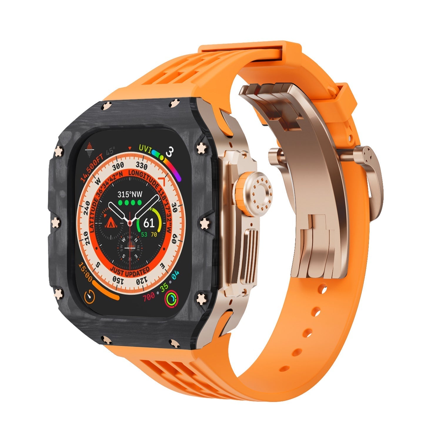 Luxurious Carbon Fiber Case Strap For Apple Watch Ultra 49 mm - Mycasety Mycasety