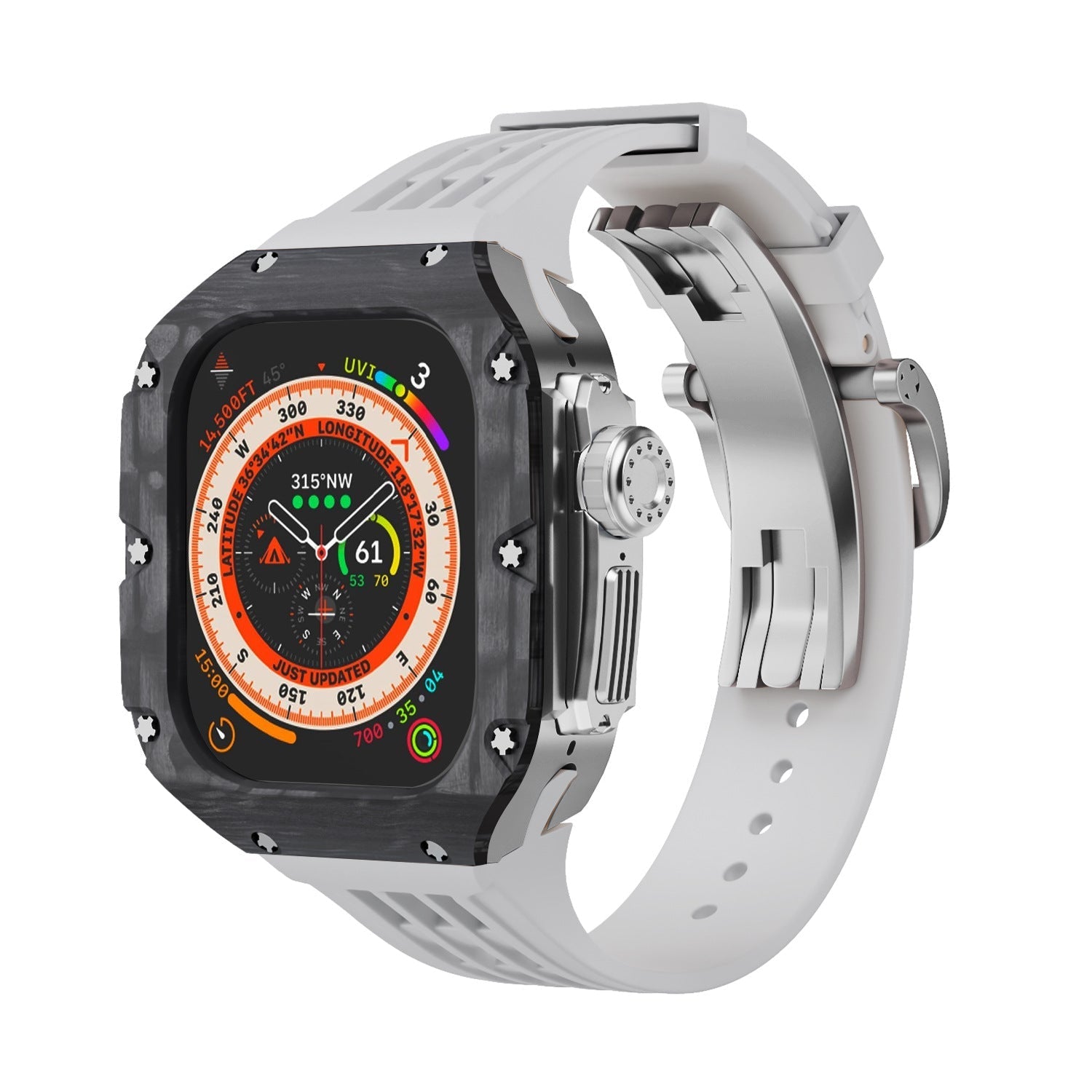 Luxurious Carbon Fiber Case Strap For Apple Watch Ultra 49 mm - Mycasety Mycasety