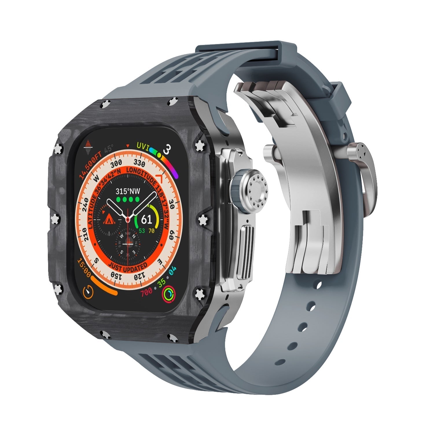 Luxurious Carbon Fiber Case Strap For Apple Watch Ultra 49 mm - Mycasety Mycasety
