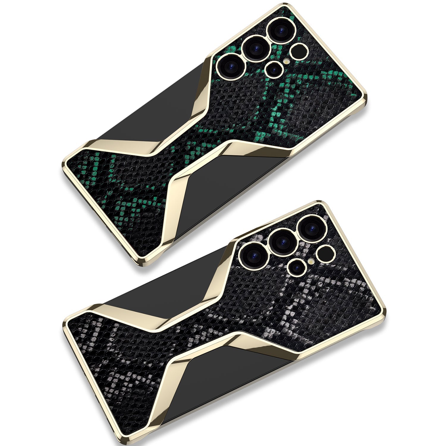 Python Pattern Leather Shockproof Phone Case For Galaxy
