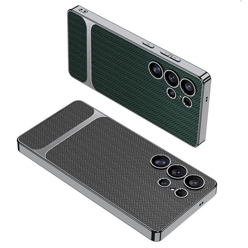 Electroplated Leather Shockproof Phone Case For Galaxy