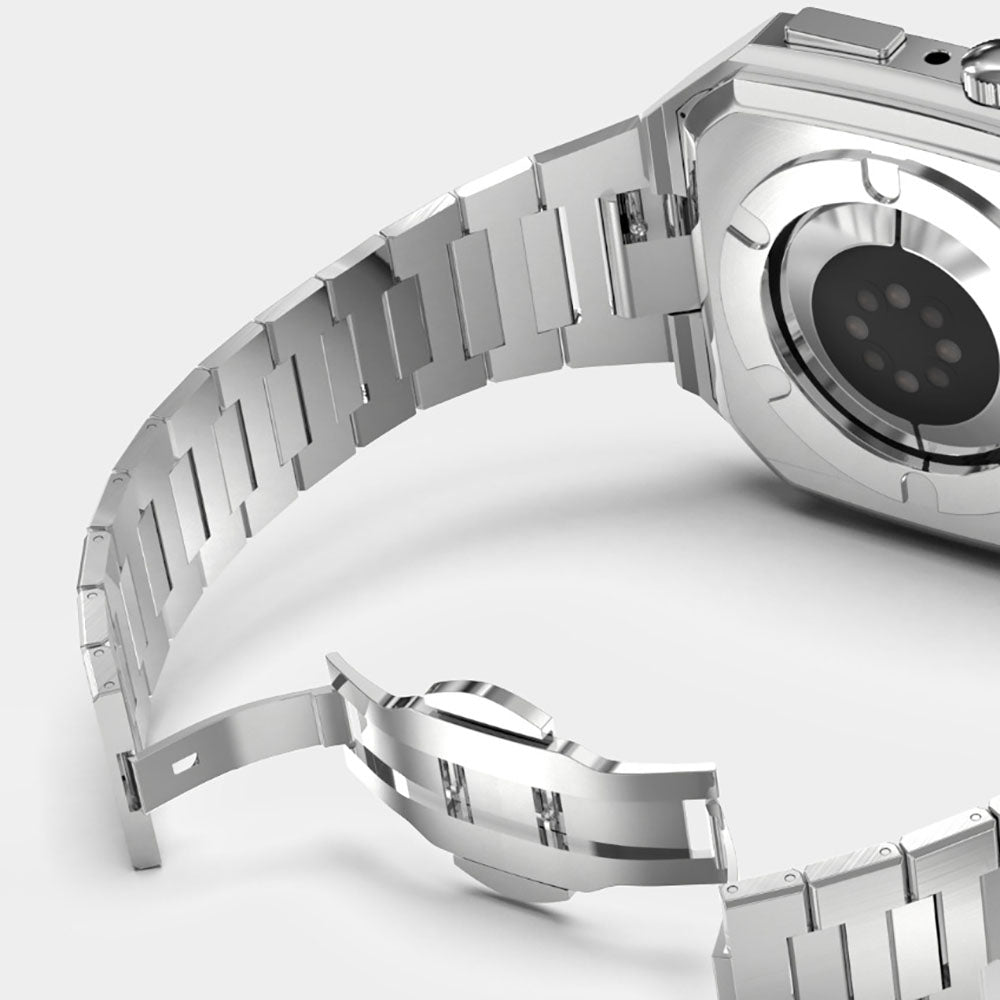 Luxury Metal Case Strap For Apple Watch 44/45mm - Mycasety Mycasety