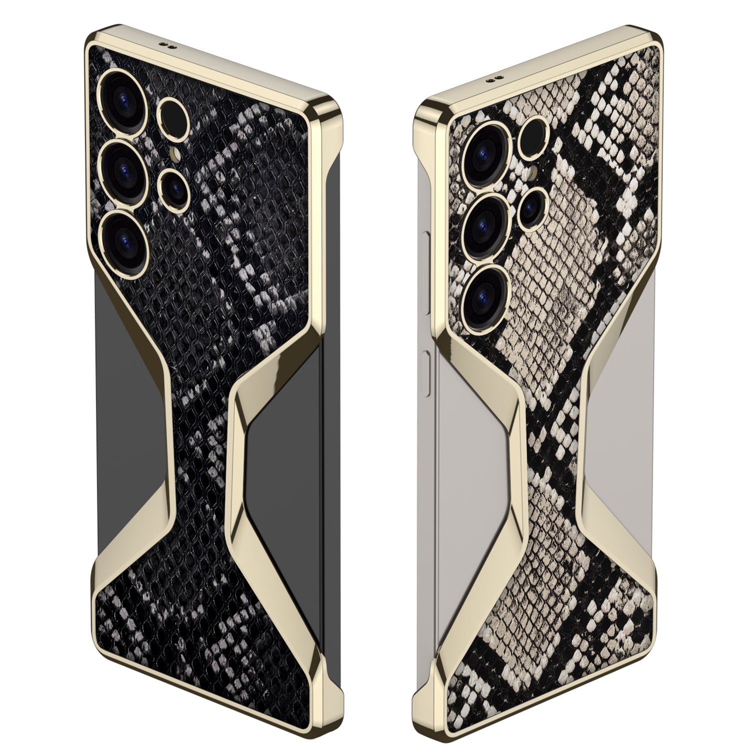Python Pattern Leather Shockproof Phone Case For Galaxy