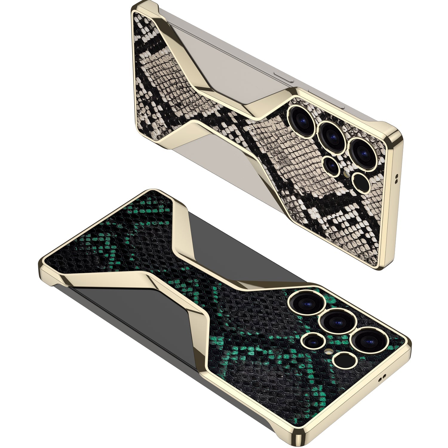 Python Pattern Leather Shockproof Phone Case For Galaxy