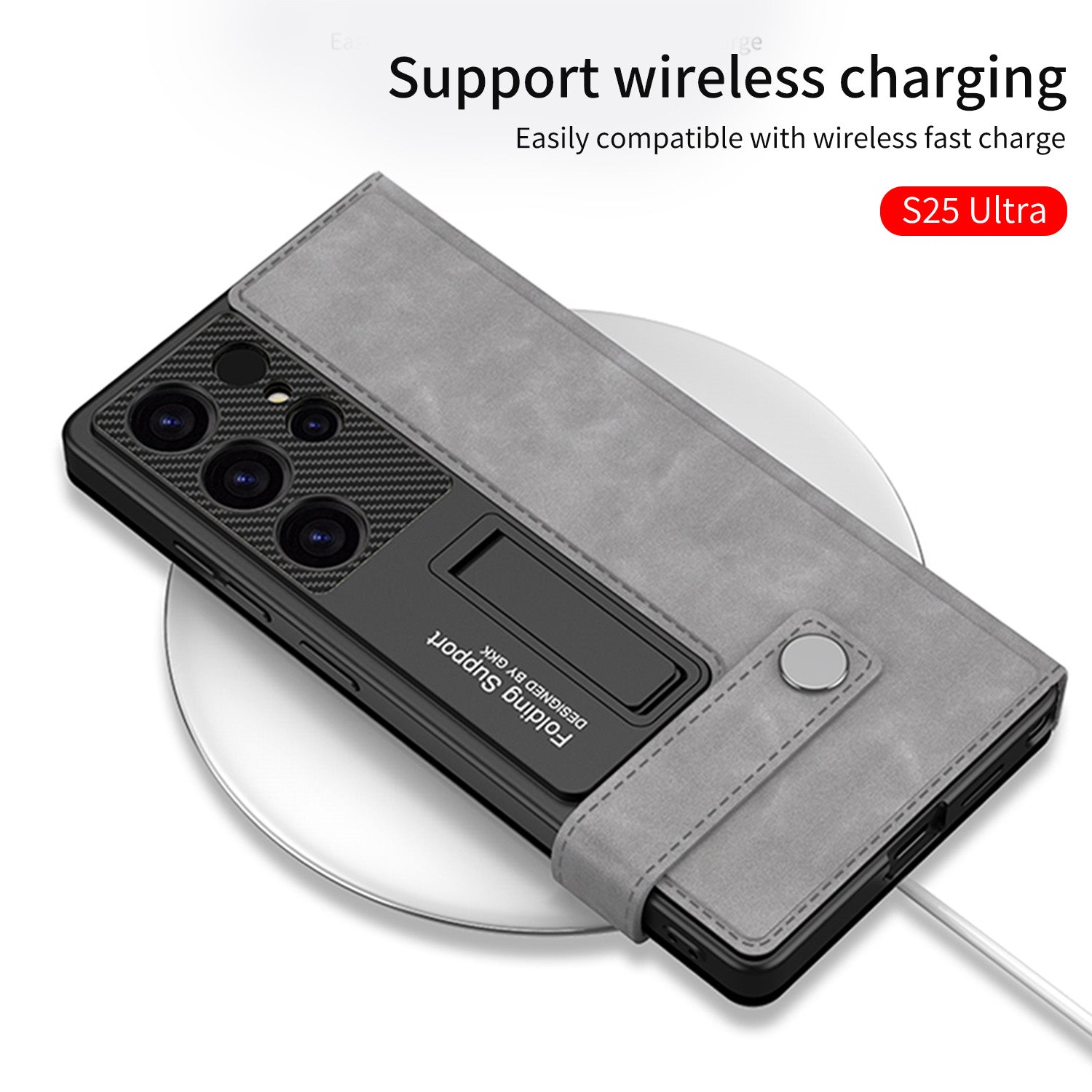 Leather Shockproof Phone Cover With Bracket For Galaxy