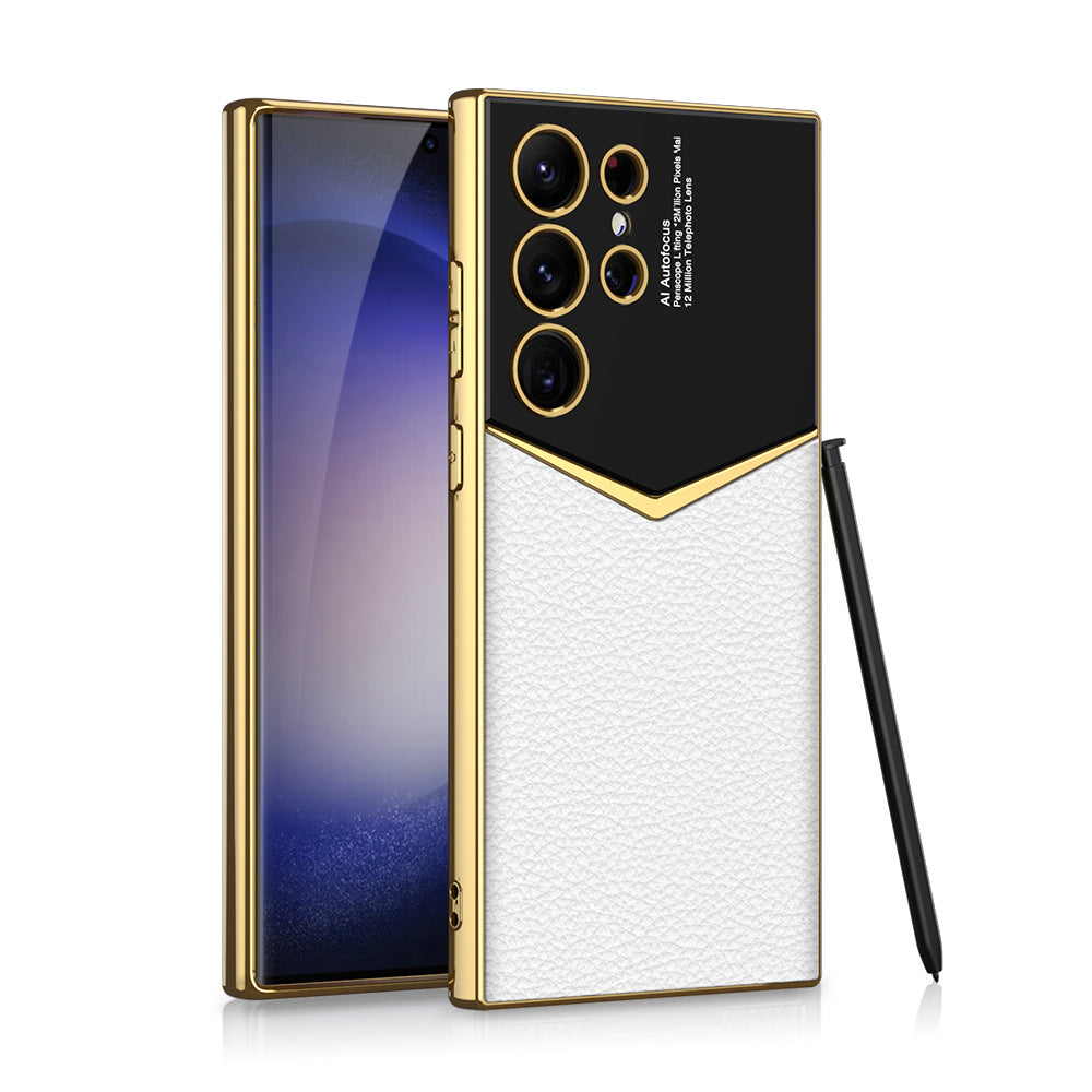 Electroplated Leather Phone Case For Samsung Galaxy S24 S23 Ultra Plus - Mycasety Mycasety