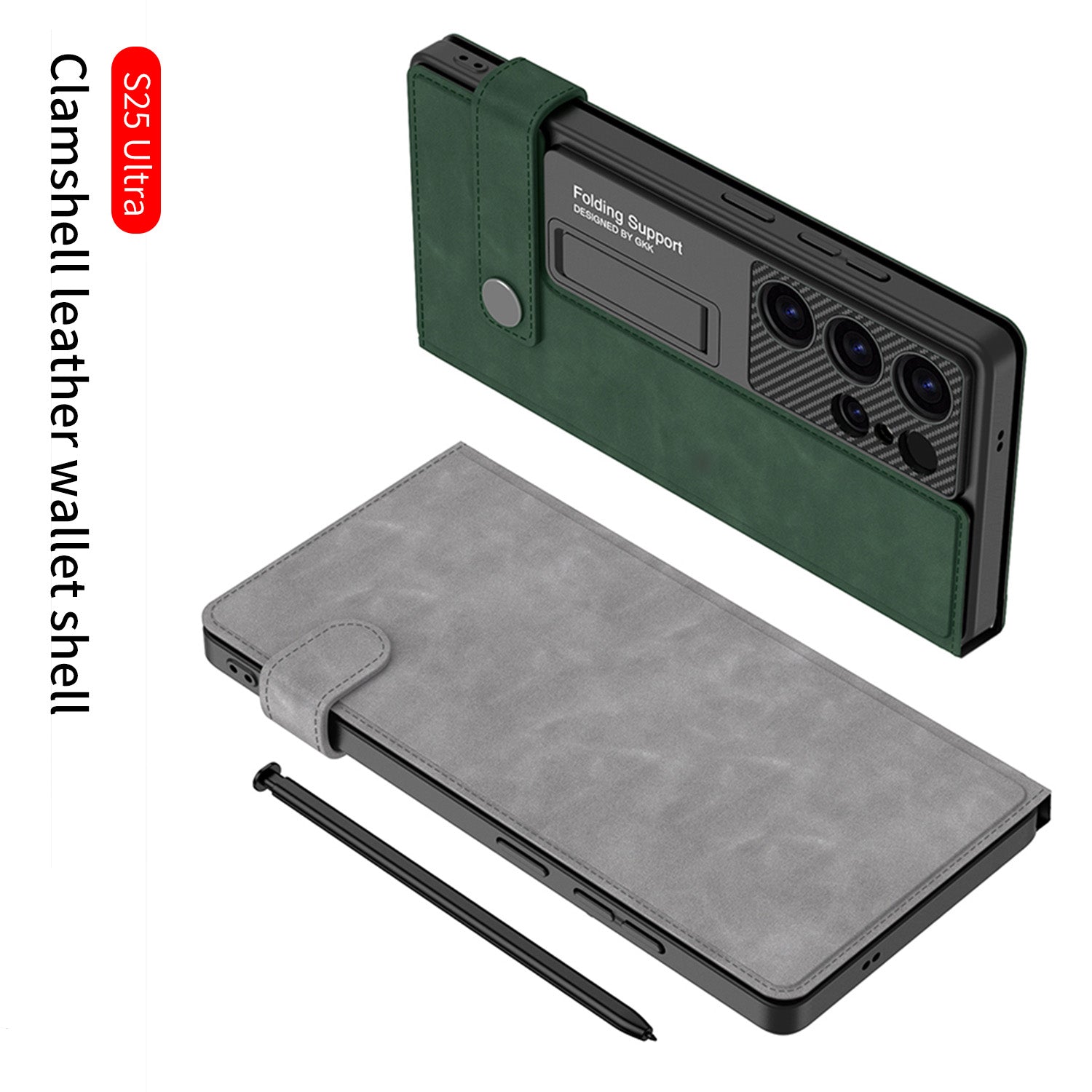 Leather Shockproof Phone Cover With Bracket For Galaxy